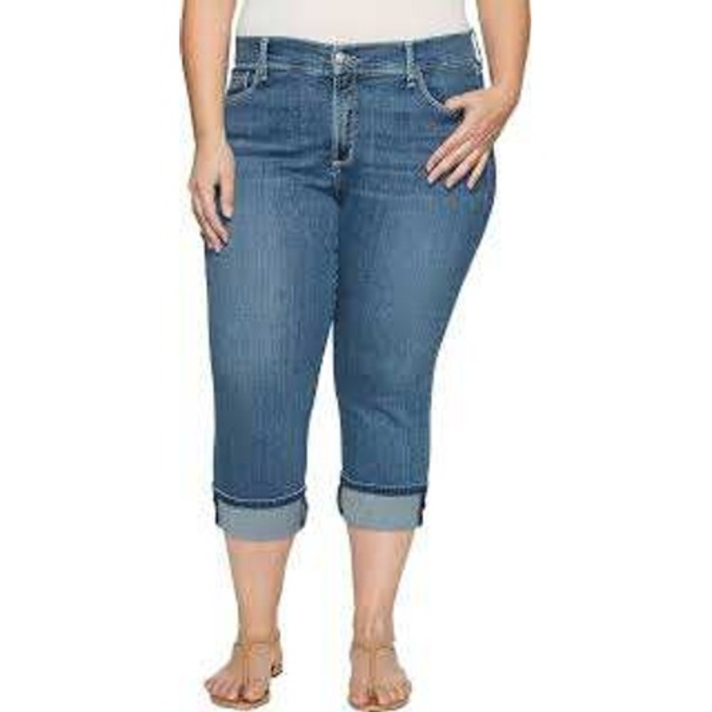 NYDJ Dayla Slim Crop Jeans Medium Wash Stretch‎ Denim Size 12